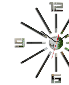 Nalepovací hodiny ModernClock Nástěnné hodiny Glamour Sheen černé