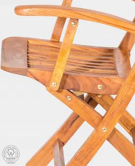 Zahradní židle a křesla DEOKORK Zahradní teakové skládací křeslo ANGELO