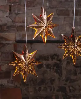 Vánoční osvětlení STAR TRADING Osmicípá mosazná hvězda Star Mini