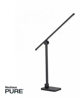 Stolní lampy do kanceláře PAUL NEUHAUS PURE GRAFO LED stolní lampa, černá, nastavitelná, stmívatelná 3000K
