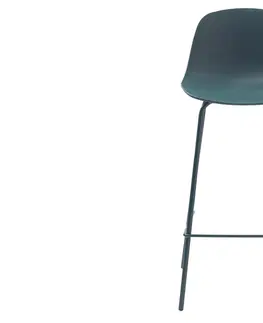 Barové židle Furniria Designová barová židle Jensen petrolejová