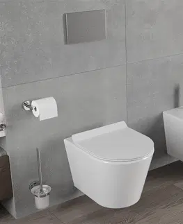 Záchody MEXEN/S Rico Závěsná WC mísa Rimless včetně sedátka s slow-slim, Duroplast, bílá 30720100