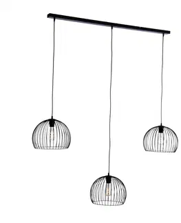 Zavesna svitidla Moderní závěsná lampa černá 3-světelná - Koopa