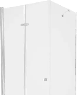 Sifony k pračkám MEXEN/S Lima sprchový kout zalamovací dveře 80 x 80, transparent, chrom + Flat černá vanička se sifonem 856-080-080-01-00-4070