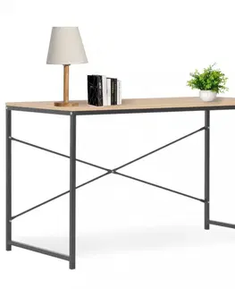 Pracovní stoly Psací stůl 120x60 cm dřevotříska / ocel Dekorhome Černá