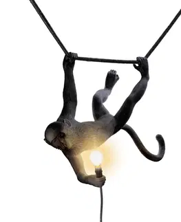 Venkovní dekorativní svítidla SELETTI LED venkovní světlo Monkey Lamp houpající černá