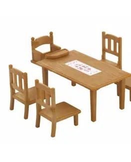 Dřevěné hračky Sylvanian Families Nábytek - jídelní stůl se židlemi