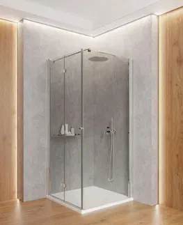 Sprchové kouty DEANTE Kerria plus chrom Sprchové dveře bez stěnového profilu, systém Kerria Plus, 80 cm skládací KTSX042P