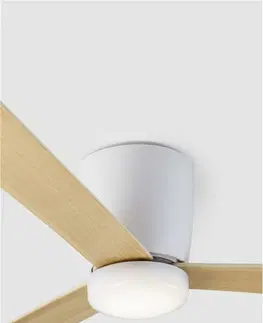 Ventilátory NOVA LUCE stropní ventilátor DELL tělo z hliníku dřevo a matná bílá 3ABS dřevěné listy 9952335