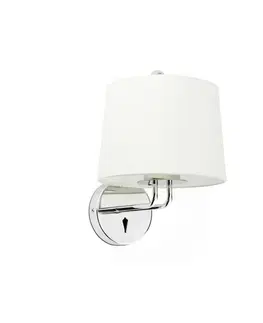 Nástěnná svítidla s látkovým stínítkem FARO MONTREAL nástěnná lampa, chrom/bílá