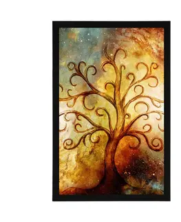 Feng Shui Plakát strom života s abstrakcí vesmíru