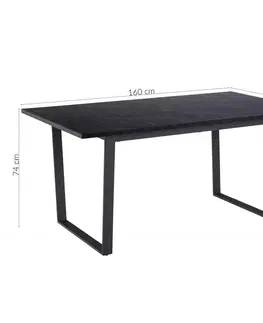 Jídelní stoly Actona Jídelní stůl Amble 160x90 cm černý mramor