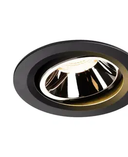 LED podhledová svítidla SLV BIG WHITE NUMINOS MOVE DL L vnitřní LED zápustné stropní svítidlo černá/chrom 2700 K 40° otočné a výkyvné 1003630