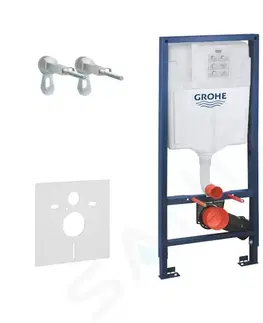 Záchody GROHE Rapid SL Set předstěnové instalace, sprchovací toalety a sedátka Tece, tlačítka Skate Cosmo, Rimless, SoftClose, chrom 38528SET-KT