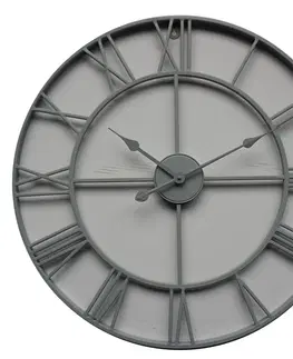 Stylové a designové hodiny Estila Retro designové nástěnné hodiny Edon z kovu v šedé barvě 70cm
