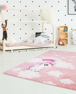 Dětské koberce Originální dětský růžový koberec pro holčičku my little pony