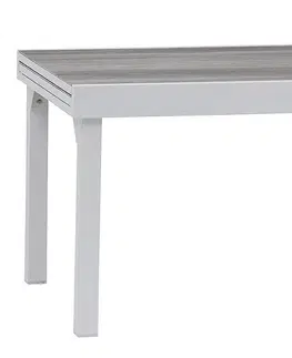 Zahradní stolky DEOKORK Hliníkový stůl VALENCIA 135/270 cm (bílá)