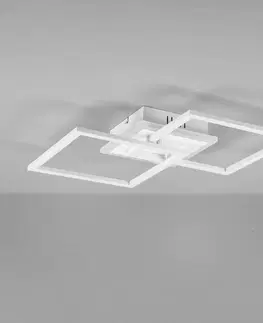 Stropní svítidla Reality Leuchten LED stropní světlo Venida, čtvercové, bílá