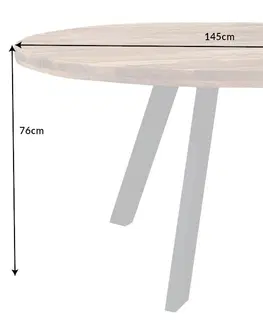 Jídelní stoly LuxD Kulatý jídelní stůl Thunder 145 cm mango