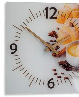 Kuchyňské hodiny Kuchyňské hodiny s dřevěnými ručičkami s kávičkou