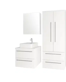 Koupelnový nábytek MEREO Bino, koupelnová skříňka s keramickým umyvadlem 81 cm, bílá CN661