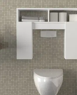 Koupelnový nábytek Kalune Design Závěsná koupelnová skříňka nad toaletu Geronimo bílá
