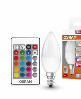 LED žárovky OSRAM LED STAR+ CL B RGBW FR 25 stmívatelné ovladačem 4,5W/827 E14