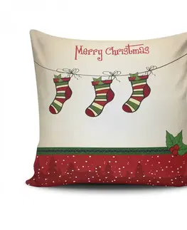 Polštáře Hanah Home Vánoční dekorační polštář JIVE III 43x43 cm krémový/červený