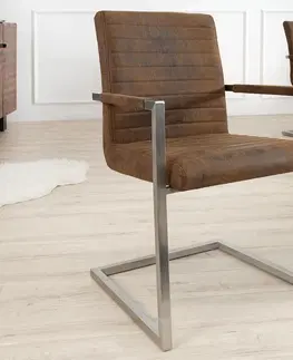 Luxusní jídelní židle Estila Moderní stylová jídelní židle Imperial hnědá