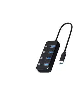 Myši Geti USB Rozbočovač se spínači 4xUSB-A 3.0 černá 