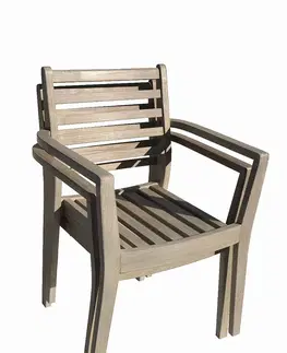 Zahradní židle a křesla DEOKORK Zahradní křeslo stohovatelné s polstrem CHESTERFIELD (šedá patina)