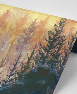 Samolepící tapety Samolepící tapeta umělecká lesní malba