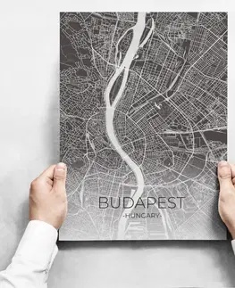 Moderní obrazy Sada obrazů - Map Of Budapest