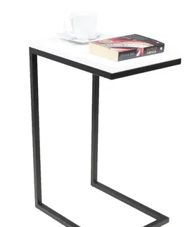 Barové stolky ArtAdrk Příruční stolek SPARK | černé nohy Barva: Bílá