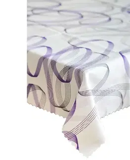 Ubrusy Forbyt, Ubrus s nešpinivou úpravou, Spirala fialová 40 x 160 cm