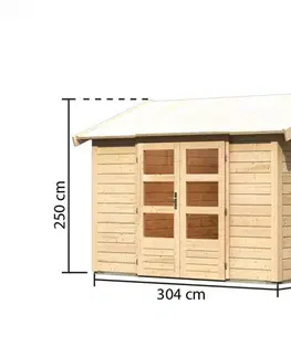 Dřevěné plastové domky Dřevěný zahradní domek THERES 7 Lanitplast Přírodní dřevo
