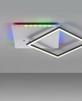 LED stropní svítidla LEUCHTEN DIREKT is JUST LIGHT LED stropní svítidlo hranaté hliník CCT stmívatelné Rainbow RGB 2700-5000K LD 11327-95