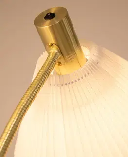 Stojací lampy Markslöjd Textilní stojací lampa Mira, mosaz