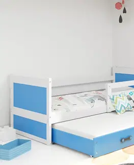 Postele BMS Dětská postel s přistýlkou RICO 2 | bílá 80x190 cm Barva: Růžová