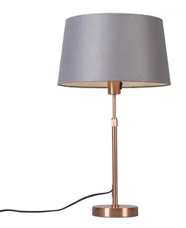 Stolni lampy Stolní lampa měděná se stínidlem šedá 35 cm nastavitelná - Parte
