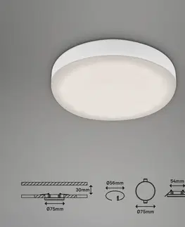 Podhledové světlo Briloner Vestavné bodové svítidlo LED Plat white 7,5 cm 4000K sada 3 ks