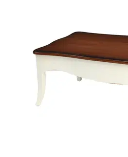Designové a luxusní konferenční stolky Estila Provence luxusní konferenční stolek Deliciosa bílé barvy s polohovatelnou vrchní deskou 130cm