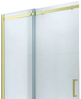 Sprchové kouty MEXEN OMEGA posuvné dveře 130x190 cm 8 mm zlatá, transparent se sadou pro niku 825-130-000-50-00
