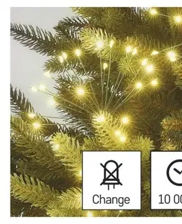 Vánoční řetězy a lamety EMOS Světelný LED řetěz Nano 8 m s časovačem teplá bílá