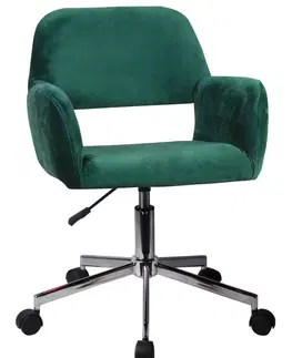 Kancelářské židle Ak furniture Čalouněné otočné křeslo FD-22 lahvově zelené