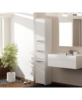 Koupelnový nábytek TP Living Koupelnová skříňka Bára - vysoká, bílá