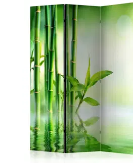 Paravány Paraván Green Bamboo Dekorhome 135x172 cm (3-dílný)