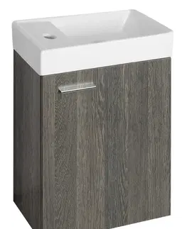 Koupelnový nábytek AQUALINE ZOJA skříňka s keramickým umyvadlem 40x22 cm, mali wenge 51049MW-02