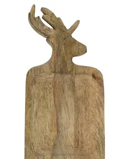 Prkénka a krájecí desky Mísa /prkénko z mangového dřeva s vyřezávaným jelenem - 18,5*35,5*2cm Mars & More CISHH35