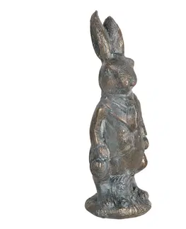 Velikonoční dekorace Hnědá metalická dekorace králíka Métallique - 4*4*11 cm Clayre & Eef 6PR3091CH